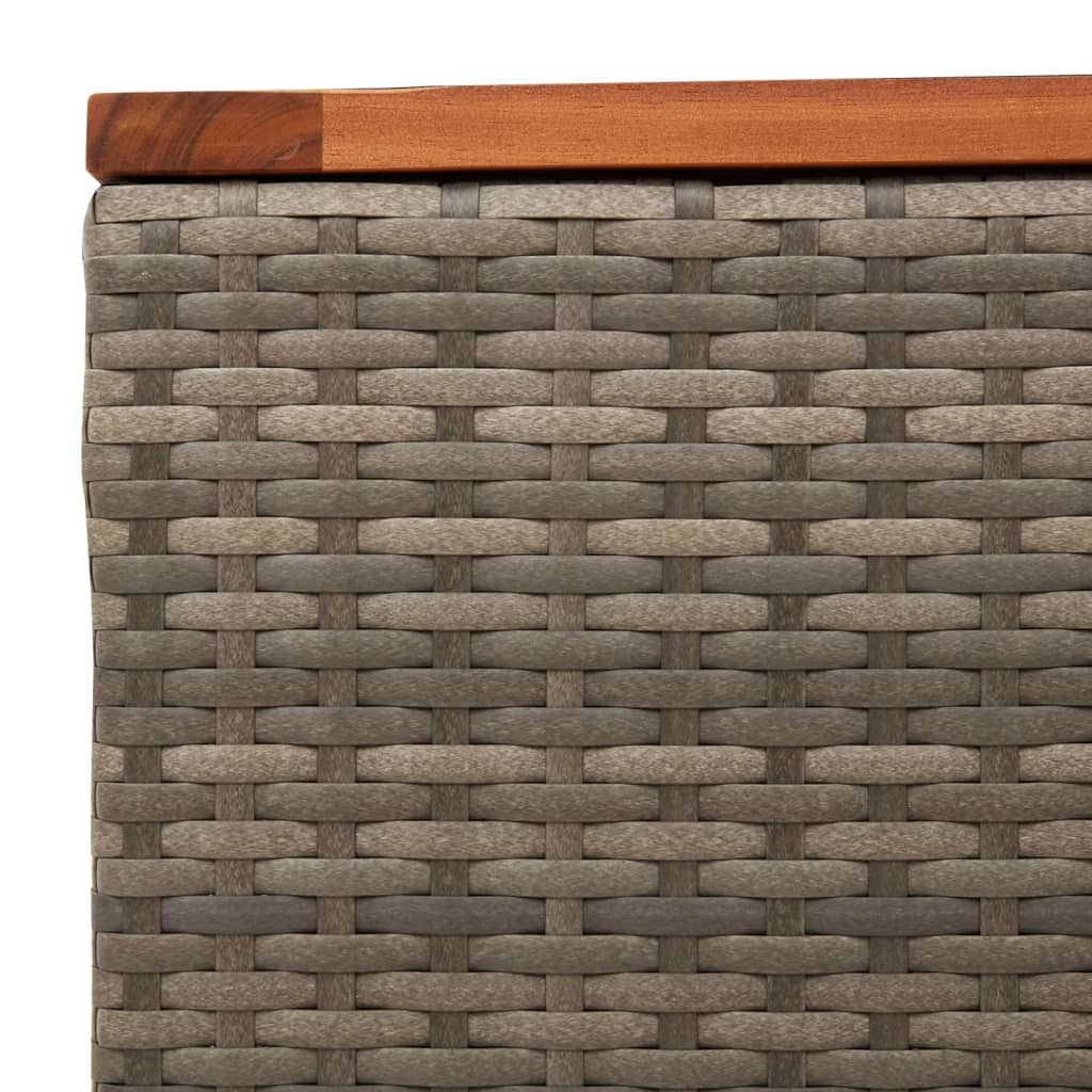 vidaXL Tuintafel 55x55x37 cm poly rattan en acaciahout grijs
