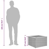 vidaXL Tuintafel 55x55x37 cm poly rattan en acaciahout grijs