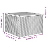 vidaXL Tuintafel 55x55x37 cm poly rattan en acaciahout grijs