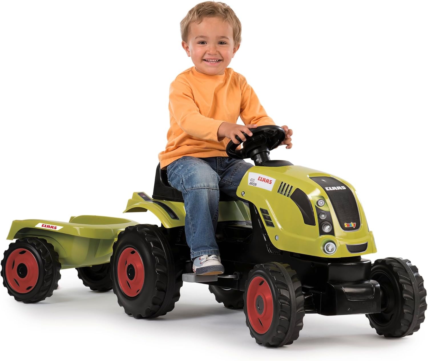 Smoby Farmer XL Claas Arion 400 Trap-Tractor met Aanhanger - Groen - 142 x 44 x 54,5 cm