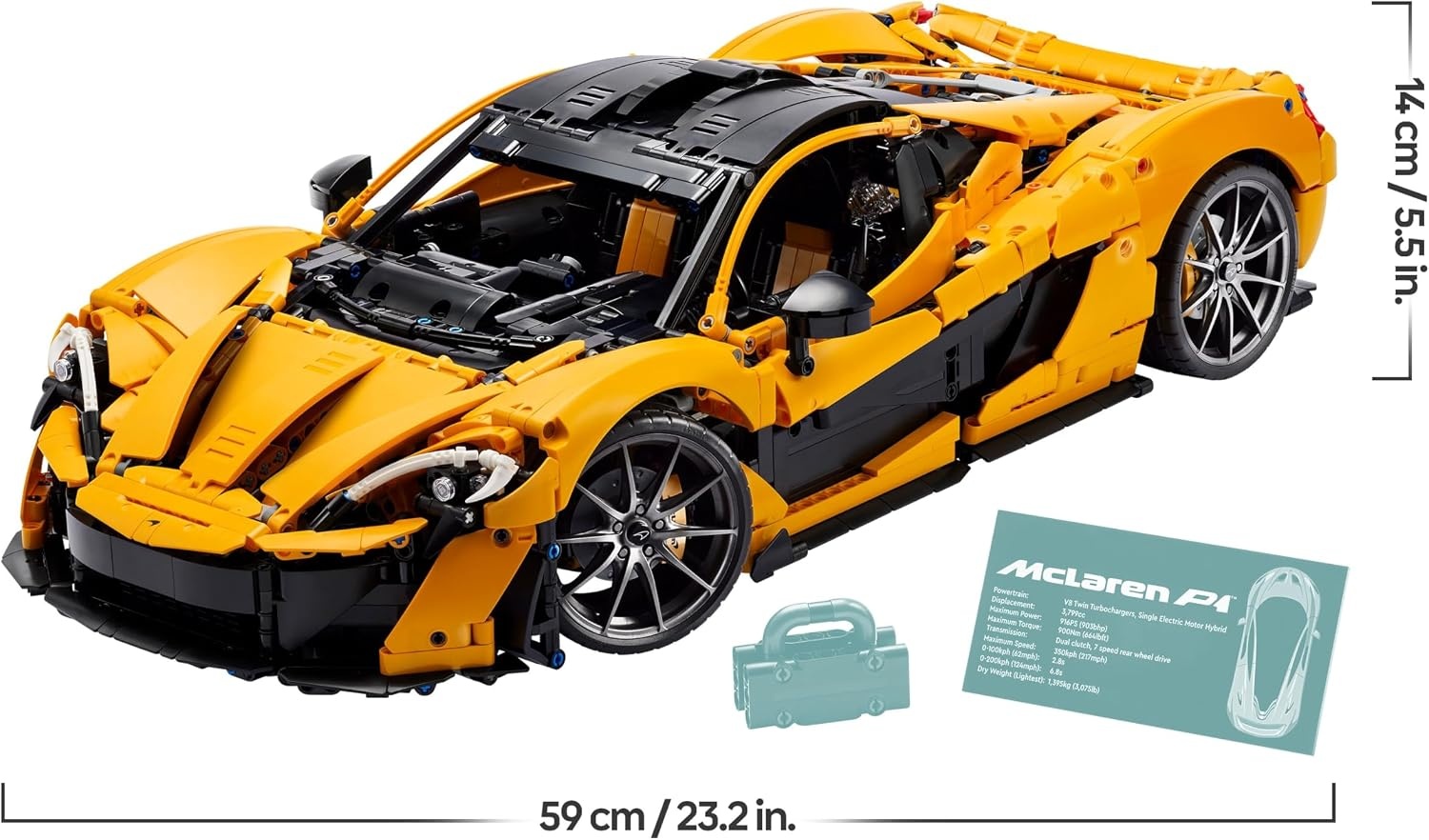 LEGO Technic McLaren P1 hypercar Bouwpakket voor Volwassenen en Decoratie, Modelauto op Schaal om te Verzamelen met V8-zuigermotor en 7 versnellingen, Cadeau voor Hem en Haar 42172