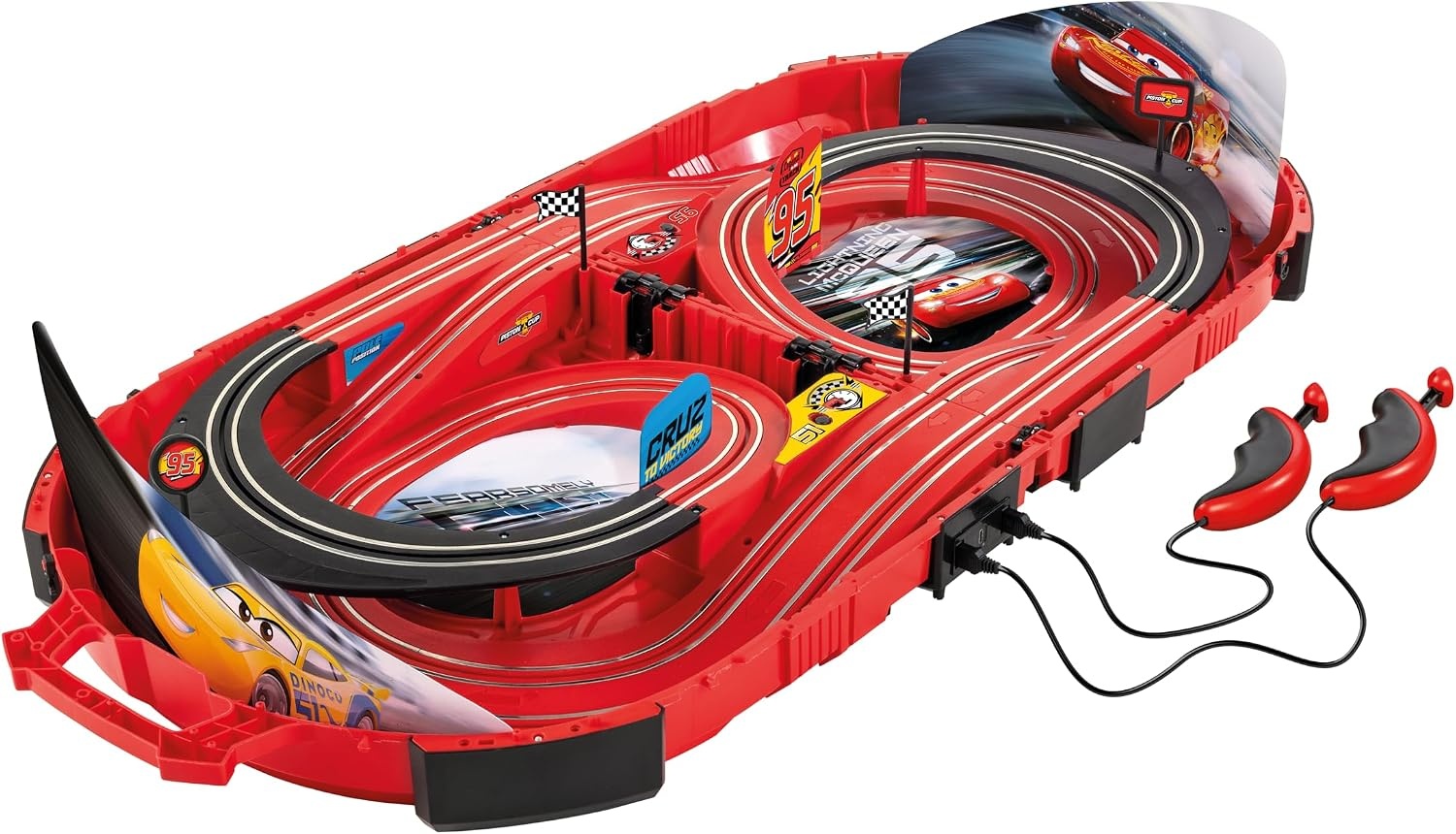 Carrera Speed Arena Race Case Disney Pixar Cars met Lightning McQueen en Cruz Ramirez - 2,77 meter - Rood