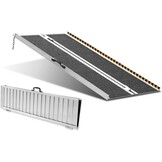 VEVOR Rolstoelhelling, capaciteit 363 kg, draagbare opvouwbare drempelhelling van aluminium, antislip, 121,92 cm, voor scooters, gehandicapten, treden, huis, trappen, deuren, randen
