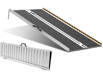 VEVOR Rolstoelhelling, capaciteit 363 kg, draagbare opvouwbare drempelhelling van aluminium, antislip, 121,92 cm, voor scooters, gehandicapten, treden, huis, trappen, deuren, randen