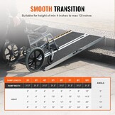 VEVOR Rolstoelhelling, capaciteit 363 kg, draagbare opvouwbare drempelhelling van aluminium, antislip, 121,92 cm, voor scooters, gehandicapten, treden, huis, trappen, deuren, randen