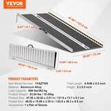 VEVOR Rolstoelhelling, capaciteit 363 kg, draagbare opvouwbare drempelhelling van aluminium, antislip, 121,92 cm, voor scooters, gehandicapten, treden, huis, trappen, deuren, randen