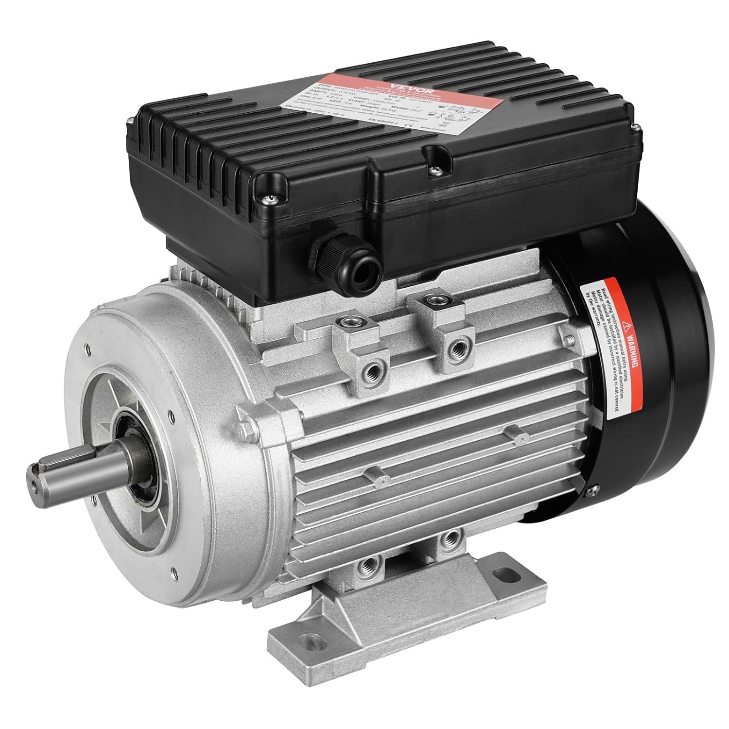 VEVOR Elektrische motor, 2,2 kW, eenfasige luchtcompressormotor, 2800 omw/min, AC 220-240 V, 13,8 A, frame 90L, B3, 24 mm sleutelas, CW/CCW rotatie voor landbouwmachines en apparatuur