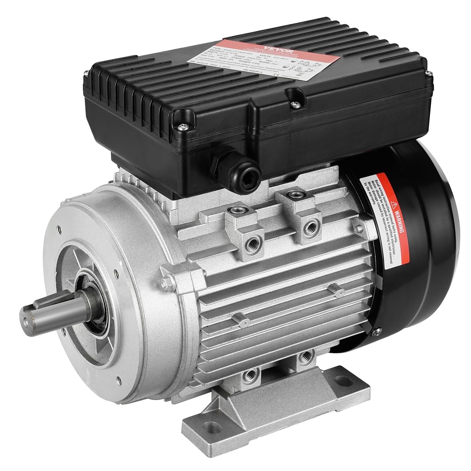 VEVOR Elektrische motor, 2,2 kW, eenfasige luchtcompressormotor, 2800 omw/min, AC 220-240 V, 13,8 A, frame 90L, B3, 24 mm sleutelas, CW/CCW rotatie voor landbouwmachines en apparatuur