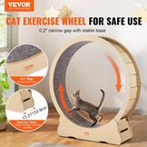VEVOR Oefenwiel voor katten, 1320 mm, groot loopwiel voor katten, met afneembare loopband, teaser voor katten om te hardlopen, wandelen, training, geschikt voor de meeste katten