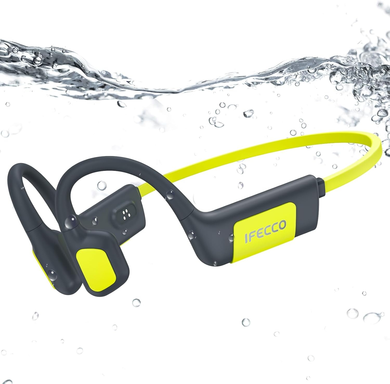 Zwemhoofdtelefoon Onderwater IP68 Waterdicht Beengeleiding Open-Ear met 32GB MP3-speler en Bluetooth 5.4 voor Zwemmen, Hardlopen, Fietsen