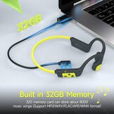Zwemhoofdtelefoon Onderwater IP68 Waterdicht Beengeleiding Open-Ear met 32GB MP3-speler en Bluetooth 5.4 voor Zwemmen, Hardlopen, Fietsen