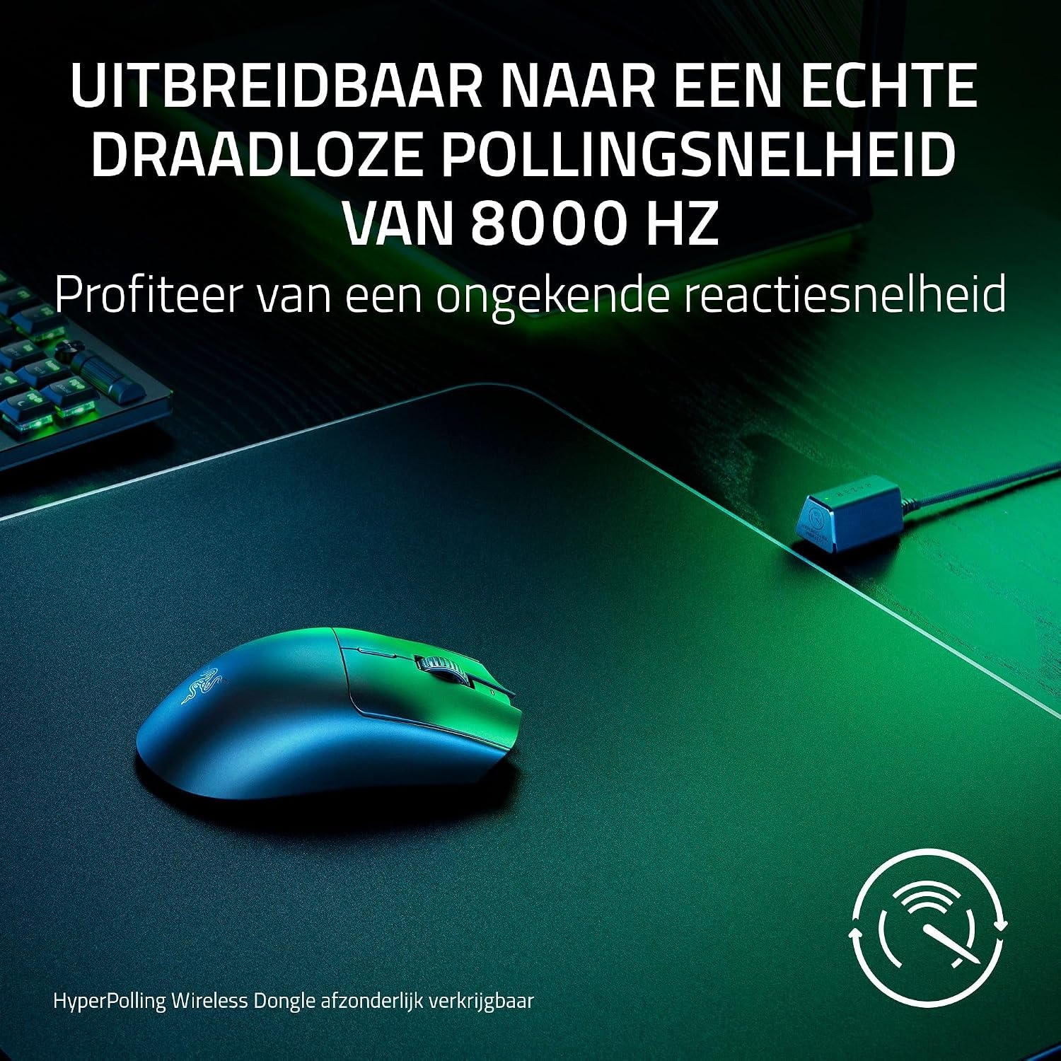 Razer Viper V3 HyperSpeed - Draadloze Esports Muis (Focus Pro 30K Optische Sensor, Tot 280hrs Batterij, 2de Generatie Mechanische Muisschakelaars, 4000Hz Draadloze Scansnelheid) Zwart