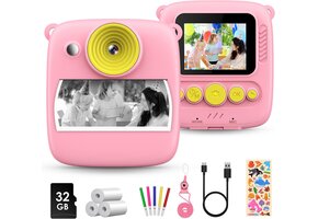 Instant Kindercamera met Printfunctie - 12MP HD, 32GB SD - 33% Korting!