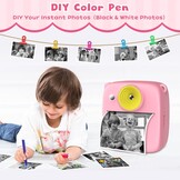 Gofunly Instant kindercamera, 1080p 2,0 inch digitale camera voor kinderen, met 32 GB kaart en fotopapier, kerstcadeau, verjaardag, voor meisjes van 3, 4, 5, 6, 7, 8, 9, 10
