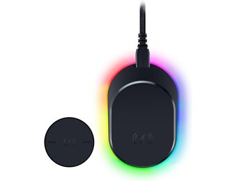 Razer Mouse Dock Pro & Charging Puck - Magnetisch draadloos oplaadstation en oplaadmodule voor compatibele muizen (magnetisch dock met laadstatus RGB-verlichting, antislip gekko-voeten, oplaadpuck)