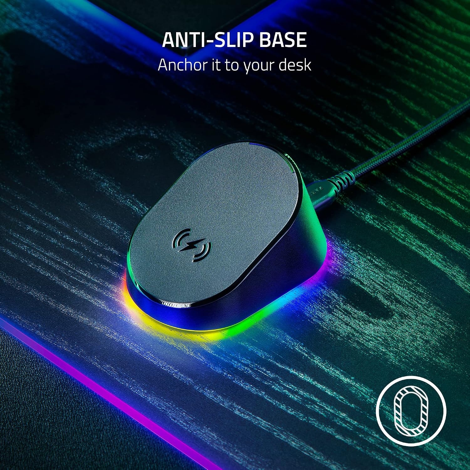 Razer Mouse Dock Pro & Charging Puck - Magnetisch draadloos oplaadstation en oplaadmodule voor compatibele muizen (magnetisch dock met laadstatus RGB-verlichting, antislip gekko-voeten, oplaadpuck)
