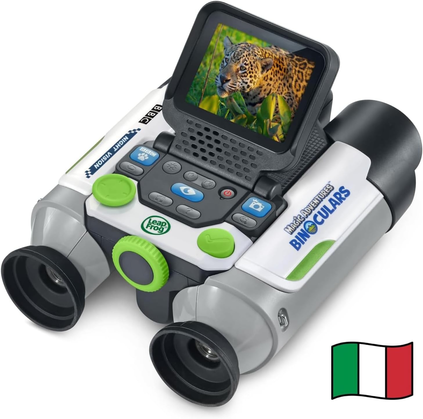 VTech Interactieve video, verrekijker voor kinderen met 6 spelmodi, lcd-kleurenscherm, meer dan 700 geïntegreerde BBC-inhoud, nachtzicht, Italiaanse taal, batterijen inbegrepen, 5-12 jaar