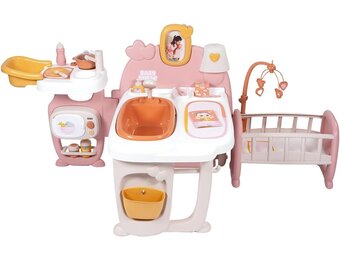 Smoby - Baby Nurse - Groot babyhuis - Voor baby's tot 42 cm - 3 speelplekken - 19 accessoires - Opvouwbaar en transporteerbaar - Gerecycled materiaal - Vanaf 3 jaar - Gemaakt in Frankrijk