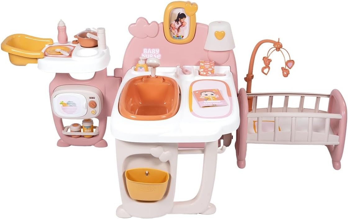 Smoby - Baby Nurse - Groot babyhuis - Voor baby's tot 42 cm - 3 speelplekken - 19 accessoires - Opvouwbaar en transporteerbaar - Gerecycled materiaal - Vanaf 3 jaar - Gemaakt in Frankrijk