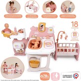 Smoby - Baby Nurse - Groot babyhuis - Voor baby's tot 42 cm - 3 speelplekken - 19 accessoires - Opvouwbaar en transporteerbaar - Gerecycled materiaal - Vanaf 3 jaar - Gemaakt in Frankrijk