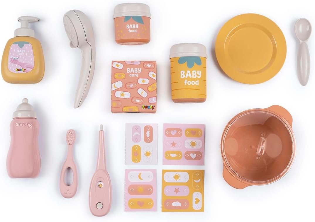 Smoby - Baby Nurse - Groot babyhuis - Voor baby's tot 42 cm - 3 speelplekken - 19 accessoires - Opvouwbaar en transporteerbaar - Gerecycled materiaal - Vanaf 3 jaar - Gemaakt in Frankrijk