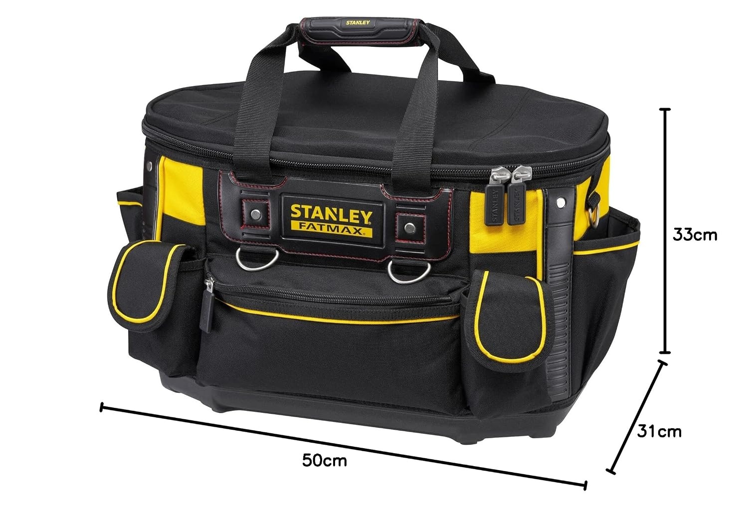 STANLEY FATMAX Sturdy Round Top Tool Bag, Multifunctional Tool Storage Organizer, FMST1-70749 Color
