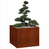 Plantenbak van Weervast Staal - 100x100x80 cm - Roestig - 35% Korting