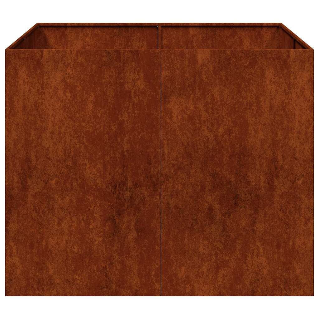 Plantenbak van Weervast Staal - 100x100x80 cm - Roestig - 35% Korting