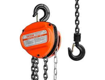 VEVOR Manual Chain Hoist 1T Pull Chain with Block Hook 360° Lifting Height 5.6m Alloy Steel G80 Chain Guide with Double Ratchet Brake for Garages
