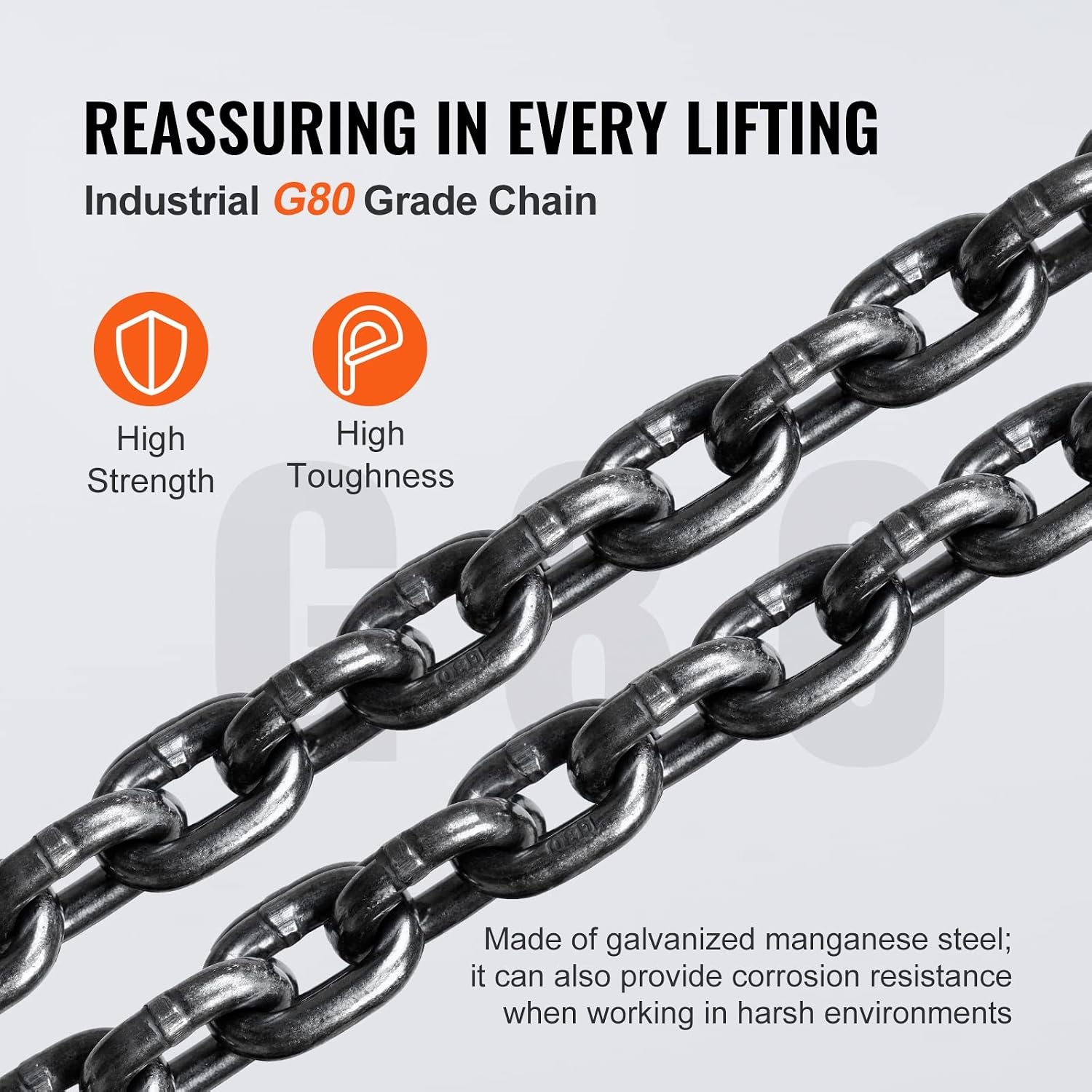 VEVOR Manual Chain Hoist 1T Pull Chain with Block Hook 360° Lifting Height 5.6m Alloy Steel G80 Chain Guide with Double Ratchet Brake for Garages