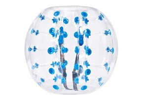 Opblaasbare Bumperbal 1.2m Diameter - Transparant met Blauwe Stippen | 52% Korting