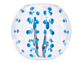 VEVOR Opblaasbare Bump Bal Bumper Bumper Bumper 1 st. 1,2 m x 1,03 m, Menselijke botsingsbal, PVC-lichaams-blaas-bouncebal voor buitenactiviteiten, transparant + blauwe stippen opblaasbare bumper bal