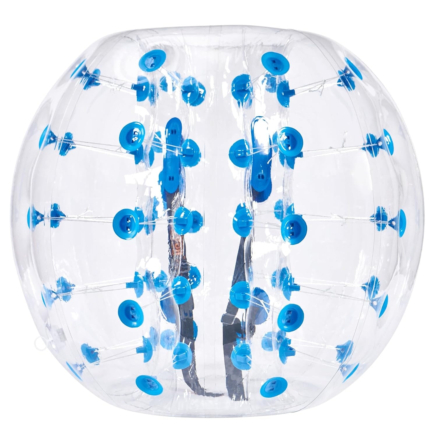 VEVOR Opblaasbare Bump Bal Bumper Bumper Bumper 1 st. 1,2 m x 1,03 m, Menselijke botsingsbal, PVC-lichaams-blaas-bouncebal voor buitenactiviteiten, transparant + blauwe stippen opblaasbare bumper bal