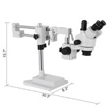 VEVOR 3.5X-90X Simul-Focal Stereo Microscope 360°Swiveling Trinocular Stereo Microscope with Dual Arm Boom