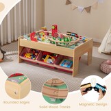 FANTASK Houten Activiteitentafel 92x64 cm met 94 Accessoires - Natuurlijk