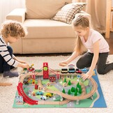 FANTASK Houten Activiteitentafel 92x64 cm met 94 Accessoires - Natuurlijk