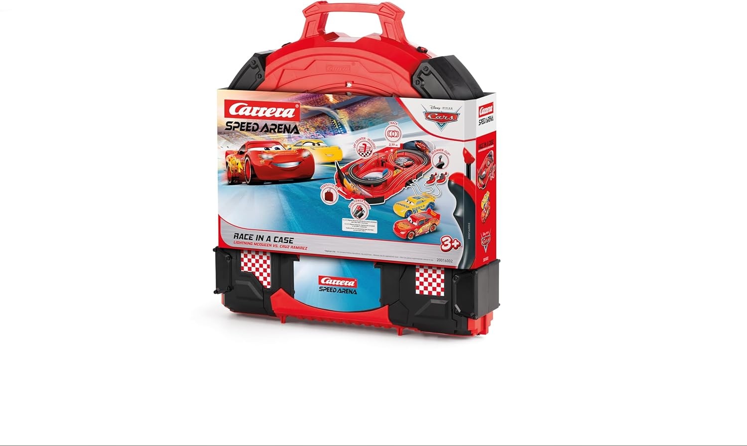 Carrera Speed Arena Race Case Disney Pixar Cars met Lightning McQueen en Cruz Ramirez - 2,77 meter - Rood