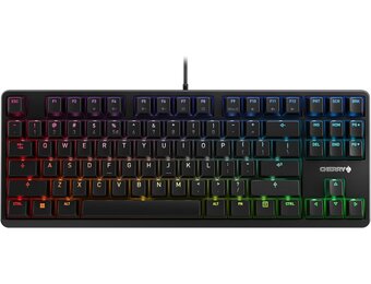 CHERRY G80-3000N RGB TKL, internationale lay-out, AZERTY-toetsenbord, bedraad toetsenbord, mechanisch gaming-toetsenbord, CHERRY MX SILENT RED SWITCHES, zwart