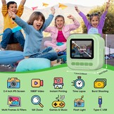 GREENKINDER Instant Camera voor Kinderen - Groen - 2.4 Inch - 32GB SD Kaart