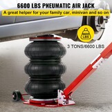 VEVOR Air Jack - Pneumatische Krik 3 Ton - Rood - Hefhoogte 14-45 cm