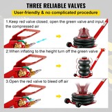 VEVOR Air Jack - Pneumatische Krik 3 Ton - Rood - Hefhoogte 14-45 cm