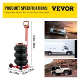 VEVOR Air Jack - Pneumatische Krik 3 Ton - Rood - Hefhoogte 14-45 cm