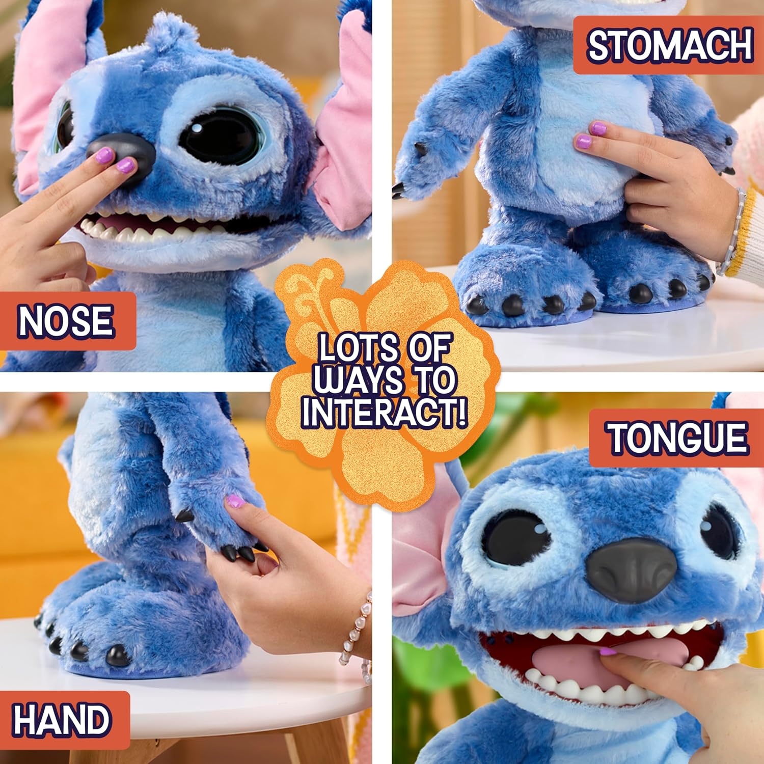 Disney Ultimate Stitch Interactieve Pluche Knuffel 43 cm - Blauw