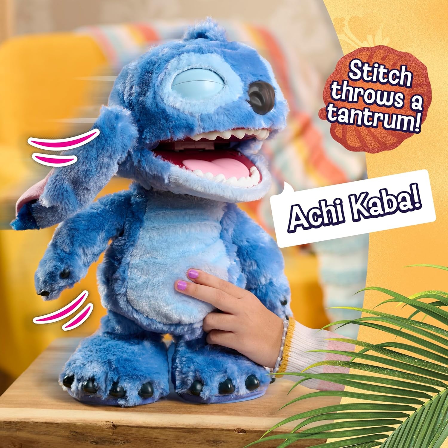 Disney Ultimate Stitch Interactieve Pluche Knuffel 43 cm - Blauw