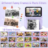 Gofunly Instant camera voor kinderen, 3,0 inch scherm, kindercamera, onmiddellijke camera met 32 GB kaart en printpapier, 14 MP/1080P camera voor kinderen, onmiddellijke druk, cadeau voor 3-12 jaar