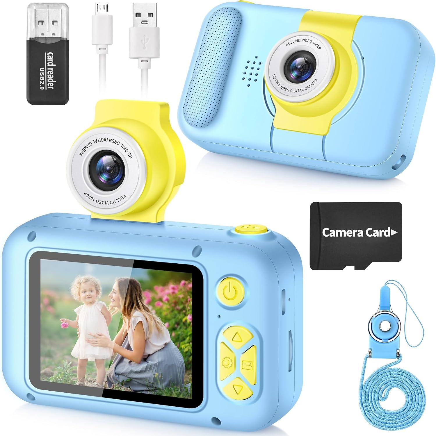 ARNSSIEN Kids Camera with 180° Rotating Lens & 1080P HD,2.4" Large Screen | Kids Digital Camera for Boys and Girls 3-12 Years,Pictures/Videos,Kids Photo Camera Birthday Gift,X101