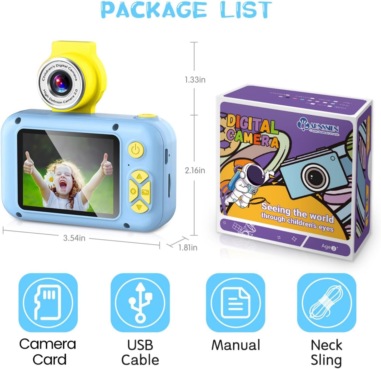 ARNSSIEN Kids Camera with 180° Rotating Lens & 1080P HD,2.4" Large Screen | Kids Digital Camera for Boys and Girls 3-12 Years,Pictures/Videos,Kids Photo Camera Birthday Gift,X101
