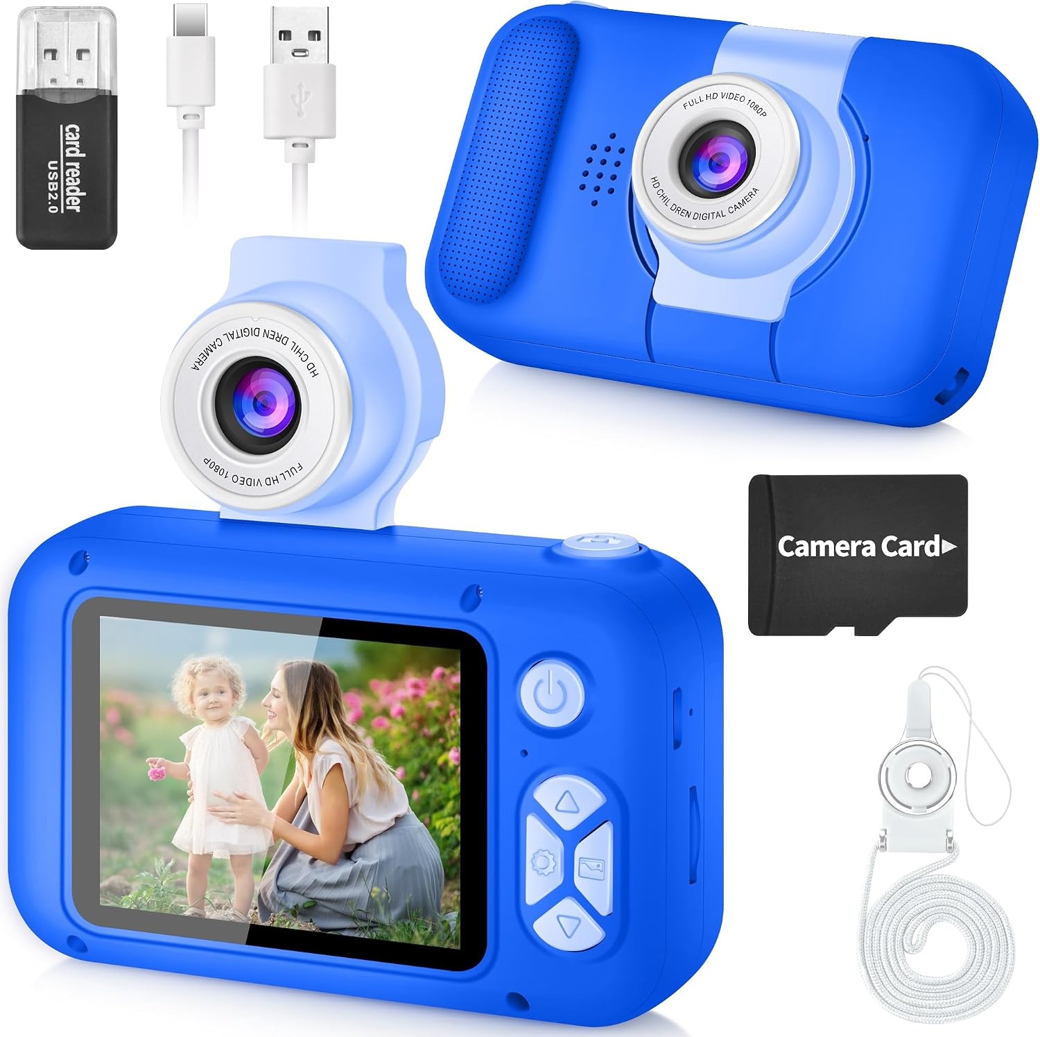 ARNSSIEN Kids Camera with 180° Rotating Lens & 1080P HD,2.4" Large Screen | Kids Digital Camera for Boys and Girls 3-12 Years,Pictures/Videos,Kids Photo Camera Birthday Gift,X101