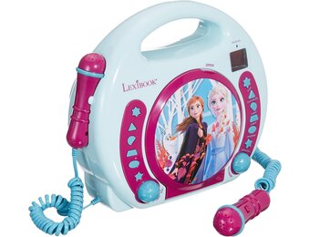 Lexibook, Frozen, draagbare CD-speler met microfoons, muziekspeler, herhalen en programmeren, karaoke, hoofdtelefoonaansluiting, blauw/paars, RCDK100FZ