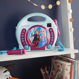 Lexibook, Frozen, draagbare CD-speler met microfoons, muziekspeler, herhalen en programmeren, karaoke, hoofdtelefoonaansluiting, blauw/paars, RCDK100FZ